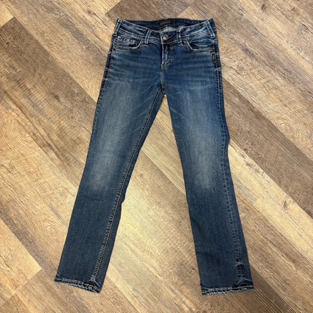 Classic Women's Dark Blue Silver Jeans